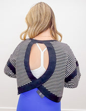 Load image into Gallery viewer, Seems Like Yesterday Striped Cutout Back Sweatshirt