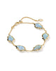 Kendra Scott Adriana Scallop Frame Gold Delicate Chain Bracelet in Sky Blue
