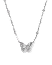 Load image into Gallery viewer, Kendra Scott Cailey Silver Butterfly Pendant Necklace in Ivory MOP