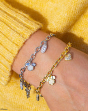 Load image into Gallery viewer, Kendra Scott Mickey Minnie Silver Charm Bracelet in Iridescent Mix