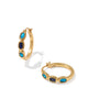 Kendra Scott Mini Elisa Hoop Earrings in Vintage Gold Blue Mix