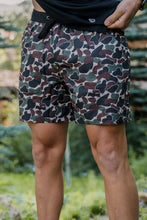 Load image into Gallery viewer, Burlebo 7" Throwback Camo Athletic Shorts with Black Liner