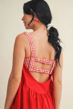 Load image into Gallery viewer, Into You Gingham Print Double Layered Dress in Red