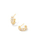 Kendra Scott Gold Cailin White Crystal Single Stone Huggie Earring