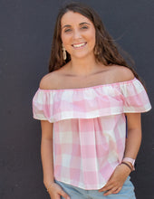 Load image into Gallery viewer, Women's Riley Gingham Ruffle Top