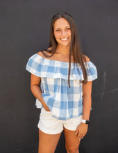 Load image into Gallery viewer, Women's Riley Gingham Ruffle Top