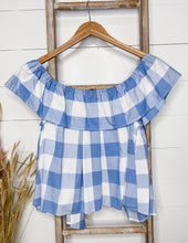 Load image into Gallery viewer, Women's Riley Gingham Ruffle Top